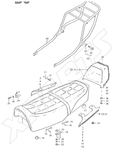Bild für Kategorie SEAT (MODEL X)FIG. 57 (H-9) : MODEL X;  E13