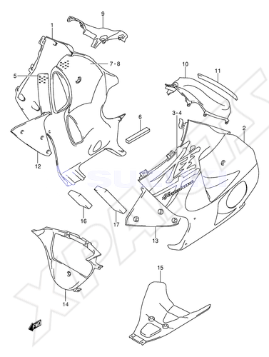 Billede til varegruppe UNDER COWLING (MODEL K1): FH5=YM6(SILVER),33J(BLA CK)