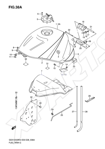 Billede til varegruppe FUEL TANK (MODEL K5): BPK=YAY(BLACK),YHG(GRAY )