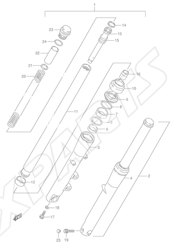 Billede til varegruppe FRONT FORK (MODEL N/ P/ R/ S)