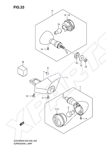 Billede til varegruppe TURNSIGNAL LAMP (VZR1800K6/ K7)