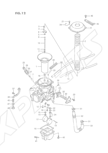 Billede til varegruppe CARBURETOR (REAR)(MODEL H/ J/ K/ L/ M/ N/ P/ R)