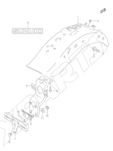 Billede til varegruppe REAR FENDER (MODEL K5/ K6/ K7/ K8)