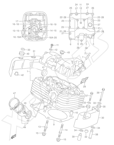 Billede til varegruppe CYLINDER HEAD (REAR)(MODEL K1/ K2/ K3/ K4)