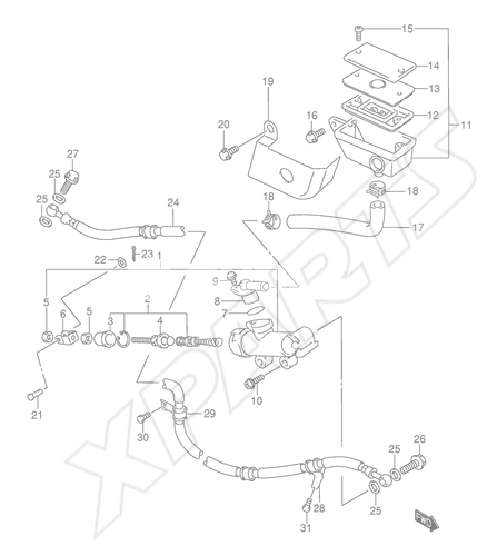 Billede til varegruppe REAR MASTER CYLINDER (MODEL W/ X/ Y/ K1)