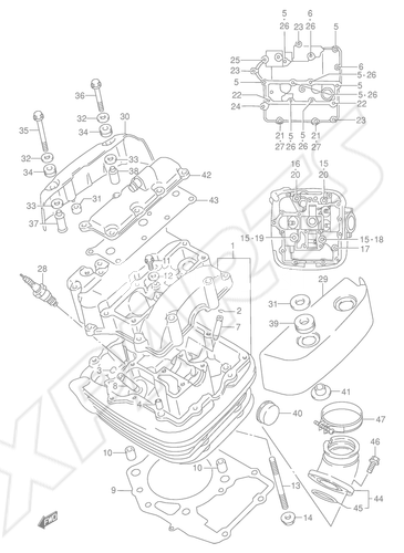 Billede til varegruppe CYLINDER HEAD (FRONT)