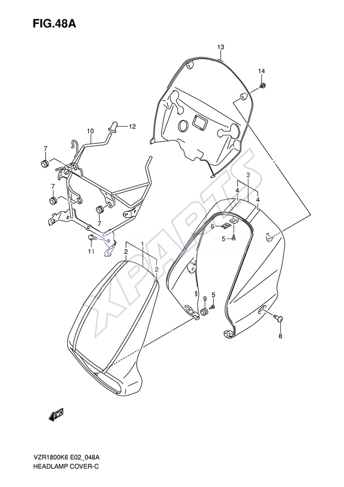 Billede til varegruppe HEADLAMP COVER (VZR1800ZK7/ ZU2K7/ ZK8/ ZU2K8/ ZK9/ ZUFK9)