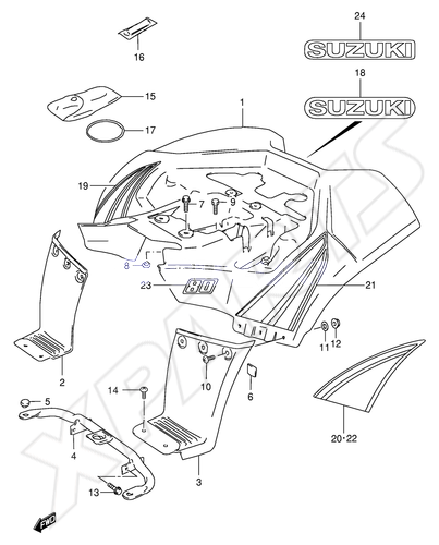 Billede til varegruppe REAR FENDER (MODEL K2/ K3)