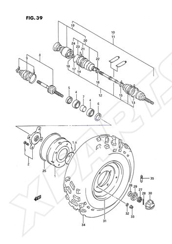 Billede til varegruppe FRONT WHEEL (MODEL H/ J/ K/ L)NOTE 3 : ITEM NO.20 CONTA INS INNER BOOT, CIRCLIPS,  AND