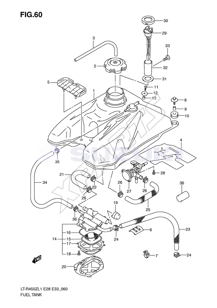 Billede til varegruppe FUEL TANK (LT-R450L1 E33)