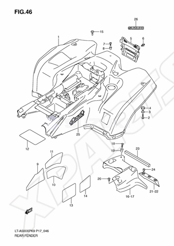 Billede til varegruppe REAR FENDER (MODEL K9)