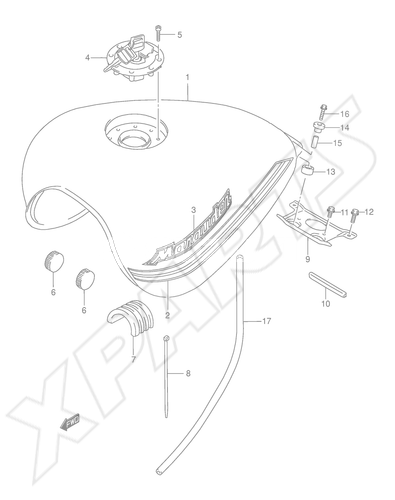 Billede til varegruppe FUEL TANK (MODEL K2/ K3): CY9=YD8(SILVER),33J(BLA CK)