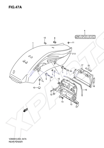Billede til varegruppe REAR FENDER (VZ800ZK7)