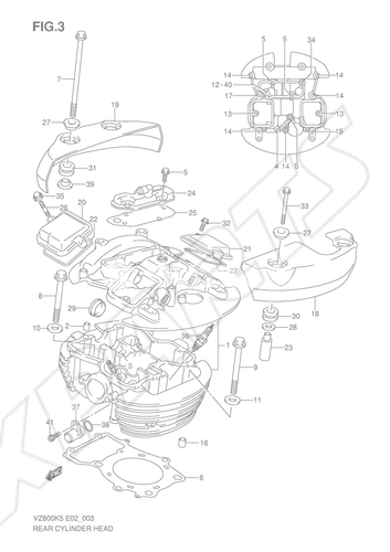Billede til varegruppe REAR CYLINDER HEAD (MODEL K5/ K6/ K7/ K8)