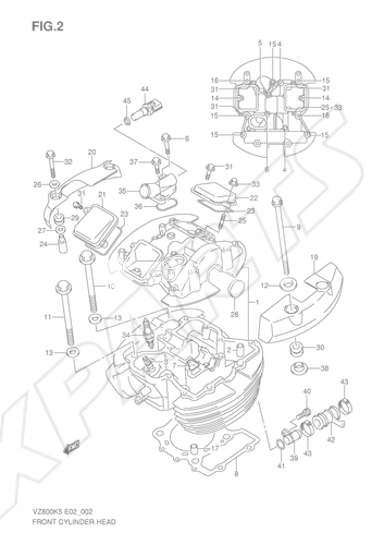 Billede til varegruppe FRONT CYLINDER HEAD (MODEL K5/ K6/ K7/ K8)