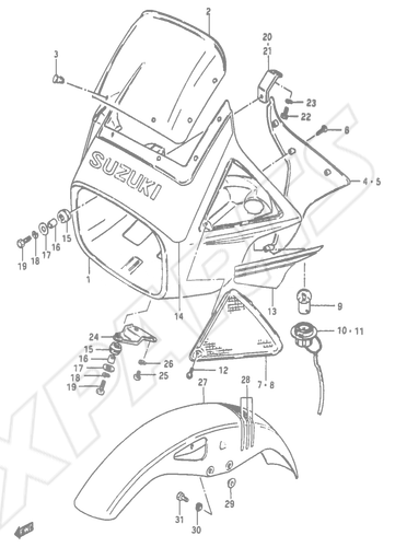 Billede til varegruppe HEADLAMP HOUSING - FRONT FENDER (MODEL E)