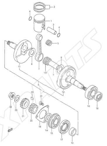 Billede til varegruppe CRANKSHAFTPOSITION OF STAMP FOR THE  CYLINDER........LEFT SID E DOWN OF INTAKE