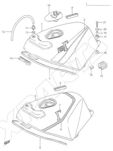 Billede til varegruppe FUEL TANK (MODEL G, RG250H/ FH)