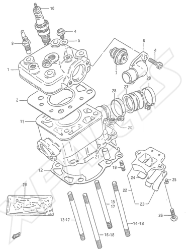 Billede til varegruppe CYLINDERPOSITION OF COLOR FOR THE  CYLINDER........INSIDE O F EXHAUST