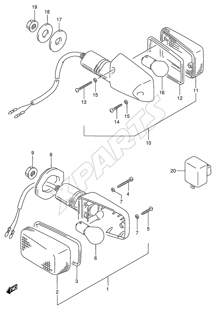 Billede til varegruppe TURN SIGNAL LAMP (E2,E4,E15,E17,E18,E34)