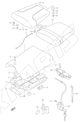 Bild für Kategorie SEAT (MODEL M/ N/ P)REFER FIG.46A(J- 4) FOR M ODEL R/ T