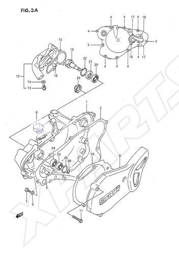 Billede til varegruppe CRANKCASE COVER- WATER PUMP (MODEL K/ L/ M/ N/ P/ R/ S)
