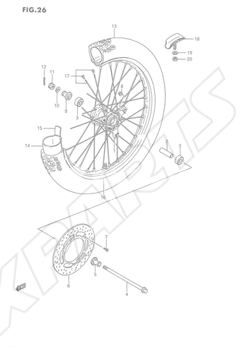 Billede til varegruppe FRONT WHEEL (MODEL G/ H/ J/ K)