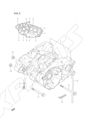 Bild für Kategorie CRANKCASE (MODEL G/ H/ J)