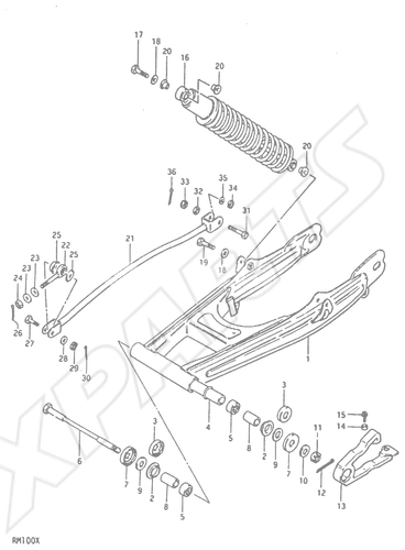 Bild für Kategorie REAR SWINGING ARM (RM100T, RM100X)
