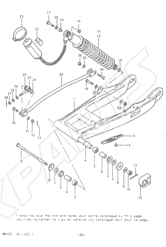 Billede til varegruppe REAR SWINGING ARM (RM125N)