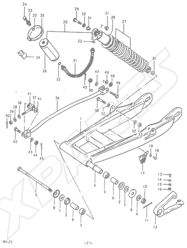 Billede til varegruppe REAR SWINGING ARM (RM125T)