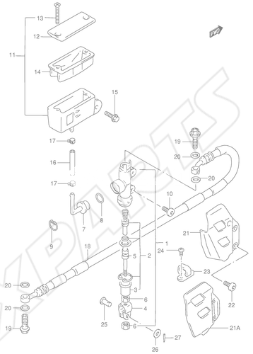 Billede til varegruppe REAR MASTER CYLINDER (MODEL V/ W/ X/ Y)