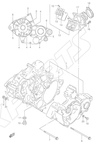Billede til varegruppe CRANKCASE (MODEL T/ V)