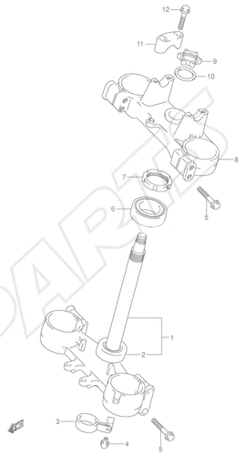 Bild für Kategorie STEERING STEM (MODEL K4)REFER TOF IG.29E(H- 6) FO R MODEL K6