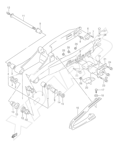 Billede til varegruppe REAR SWINGING ARM (MODEL K/ L)