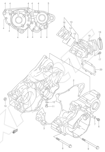 Billede til varegruppe CRANKCASE (MODEL K1/ K2)