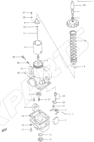 Billede til varegruppe CARBURETOR (MODEL X)FIG.6 (B-8) : MODEL Z