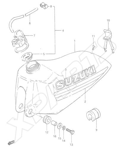 Billede til varegruppe FUEL TANK (MODEL X)FIG.22 (D-7) : MODEL Z