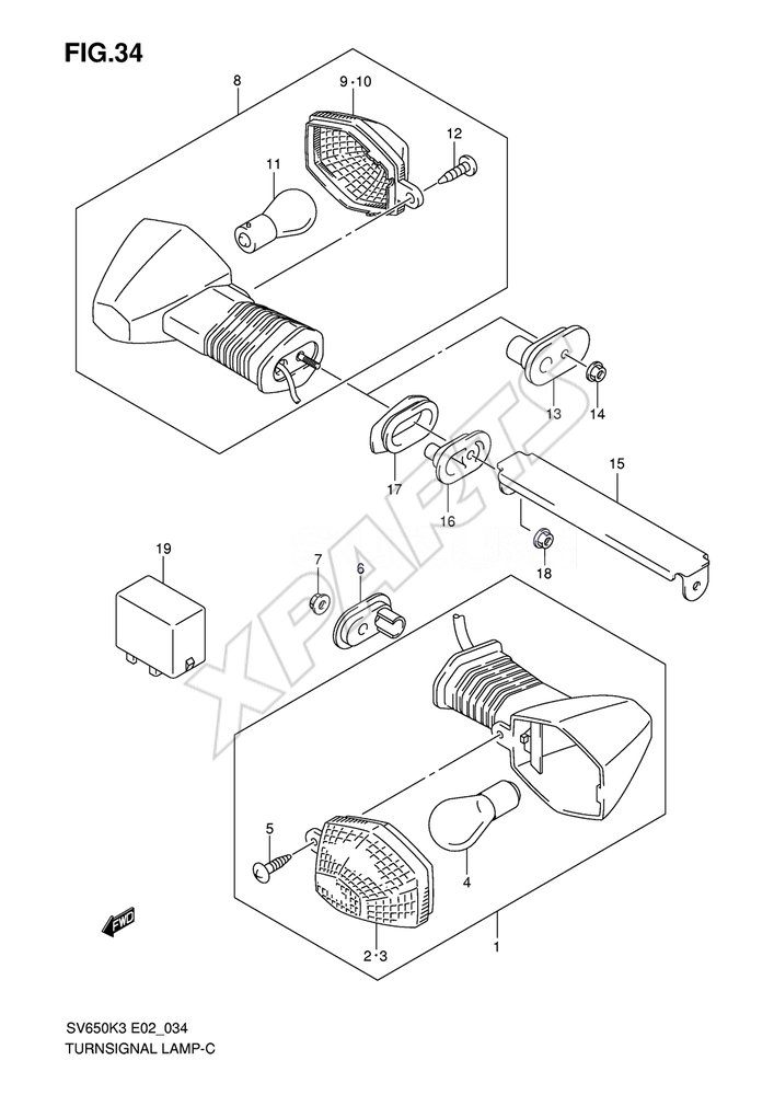 Billede til varegruppe TURNSIGNAL LAMP (NOTE)SUK5/ SUK6/ SUK7/ SUAK7