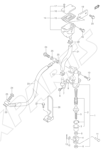Billede til varegruppe REAR MASTER CYLINDER (MODEL K4/ K5/ K6)