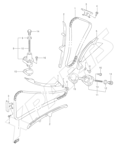 Billede til varegruppe CAM CHAIN (MODEL K5/ K6/ K7)