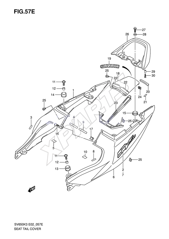 Billede til varegruppe SEAT TAIL COVER (SV650K6/ UK6)