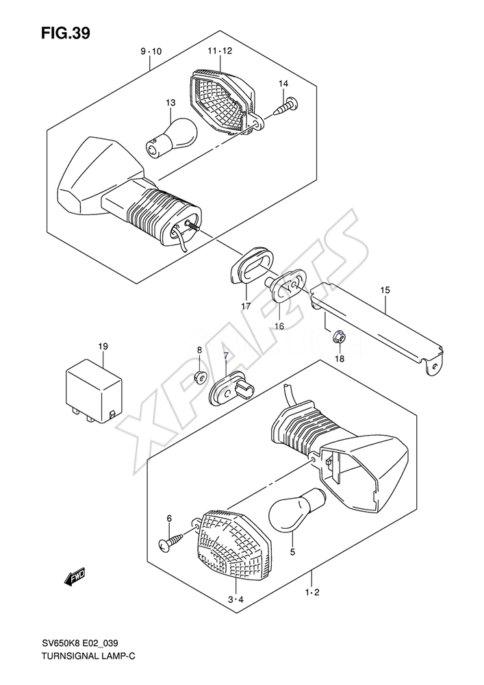 Billede til varegruppe TURNSIGNAL LAMP (SV650SK8/ SAK8/ SUK8/ SUAK8)ASUL0