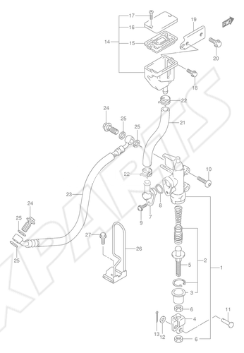 Billede til varegruppe REAR MASTER CYLINDER (SV1000K3/ U1K3/ U2K3/ K4/ U1K4U2K4/ SK4/ S1K4/ S2K4)