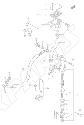 Billede til varegruppe REAR MASTER CYLINDER (SV1000SK3/ S1K3/ S2K3)