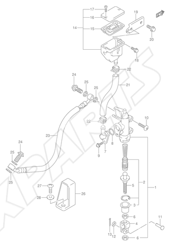 Billede til varegruppe REAR MASTER CYLINDER (SV1000K5/ U1K5/ U2K5/ SK5/ S1K5/ S2K5)