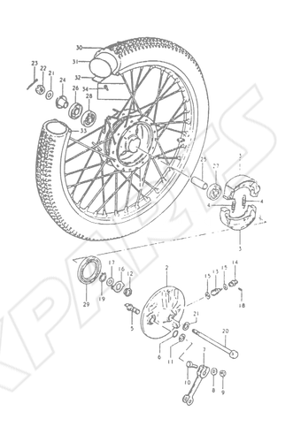Billede til varegruppe FRONT WHEELFIG.57 (1-7) : TS50REKDZ  E17, E18, E21, E41