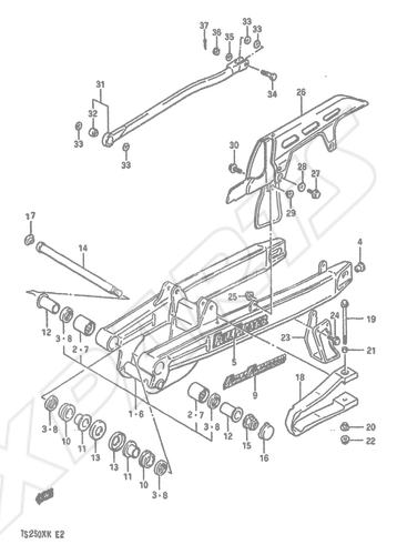 Billede til varegruppe REAR SWINGING ARM (E15,E16,E17,E18,E22,E24)