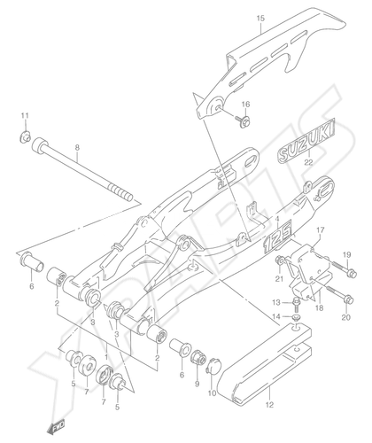 Bild für Kategorie REAR SWINGING ARM (MODEL M/ N/ P)