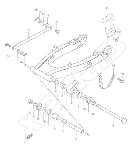 Billede til varegruppe REAR SWINGING ARM (MODEL T/ V/ W/ Y)